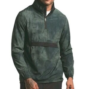 Municipal Sport Utility Gear 1/4 Zip Anorak Hoodie Mens Sz Large Green‎ Camo Top